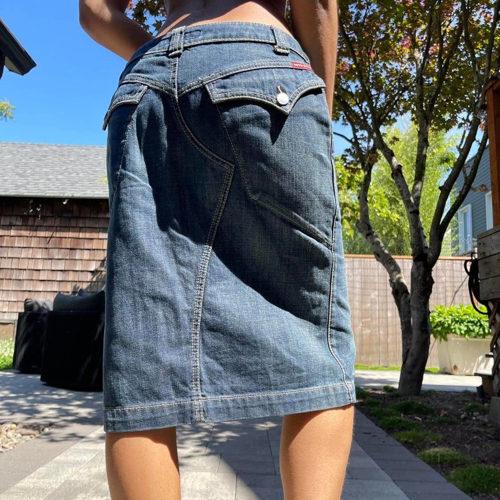 00s denim maxi skirt
